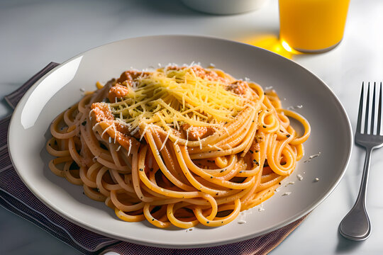 spaghetti with cheese, created by artificial intelligence