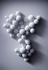 A single urea molecule isolated on white, created with molecular modeling. Generative AI.