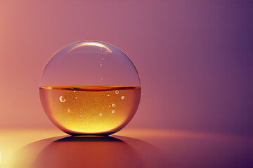  Spheres Abstract background glossy Yellow bubbles balls on white background