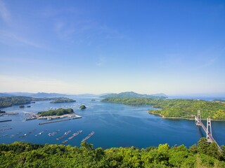 Obraz premium 長島の針尾公園から見た島々