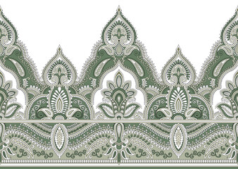 Seamless silky border design on white background © malkani