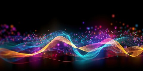 3d render Abstract futuristic background with blurry glowing wave and neon lines Spiritual energy