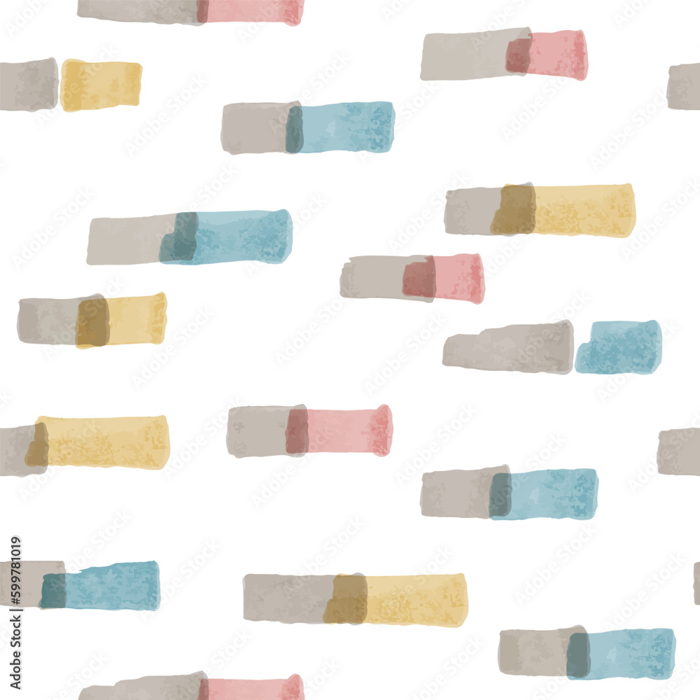 Poster Abstract pattern with color hand drawn strokes