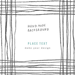 Abstract background with black hand drawn lines