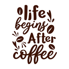 Coffee isolated typography design