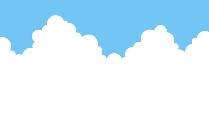 入道雲と青空のシンプルなイラスト背景素材
