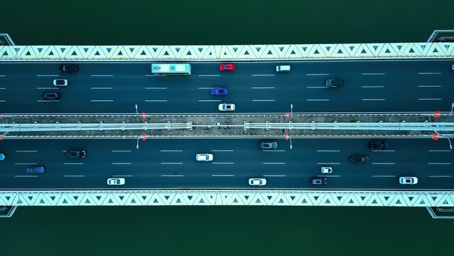 Aerial photography of city bridges