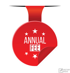 Annual fee Vector banner ribbon design.