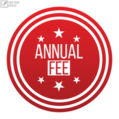 Annual fee Vector banner ribbon design.