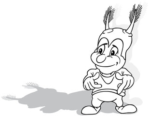 Drawing of a Beetle with Large Feelers on its Head