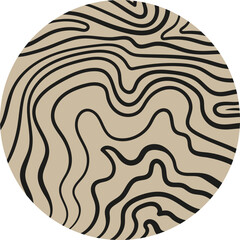 round abstract shapes, backgrounds, patterns, icons for social networks. Drawn doodle shapes, curves, lines, spots, drops. Fashionable modern trend. Vector illustration.