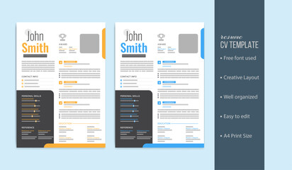 Cv resume  design template 