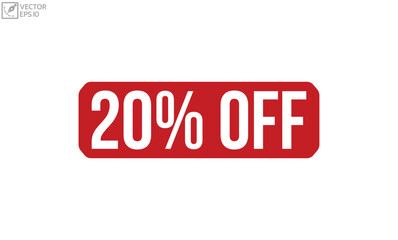 Fototapeta premium 20% Off Red Rubber Stamp vector design.