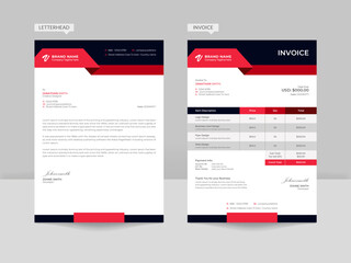 corporate business letterhead and invoice template business branding identity template