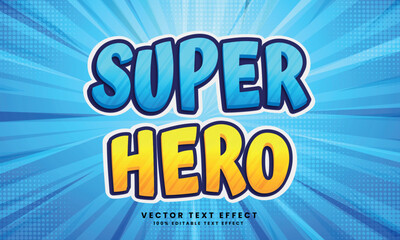 Super Hero 3d Vector editable text effect with background