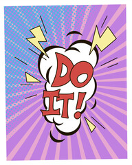 Vector motivational lettering in comic style: Do it!