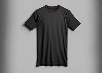 Male t-shirt mockup, black color, front view,  AI generated	
