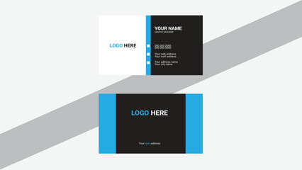 Creative and clean corporate business card template. Vector illustration. Stationery design.Blue business card clean pastel design template.
