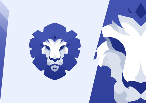 Blue Lion Vector