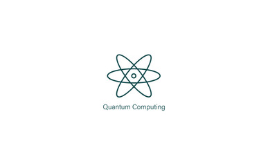 quantum computing icon vector illustration 