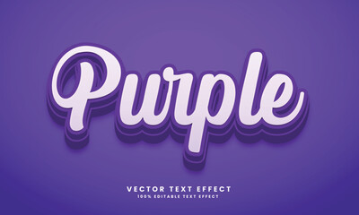 Purple 3d Vector editable text effect with background