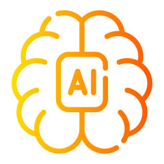 brain Line Gradient Icon