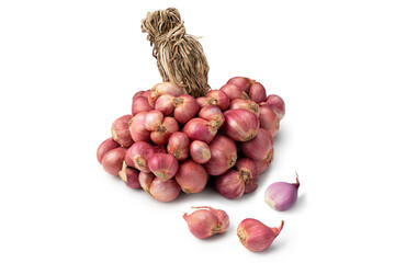 red onion in group on white