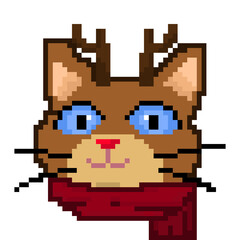pixel art reindeer cat