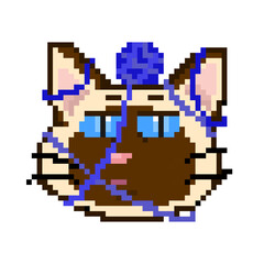 Obraz premium pixel art cat yarn