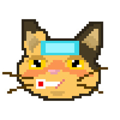pixel art sick cat