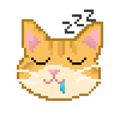 pixel art sleeping cat