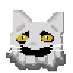 pixel art ghost cat