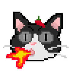 Fototapeta premium pixel art spicy cat