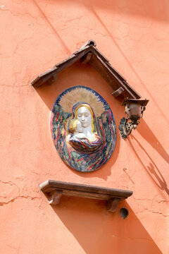 Madonna madonnina wall posting wall votive detail catholic religion christianity