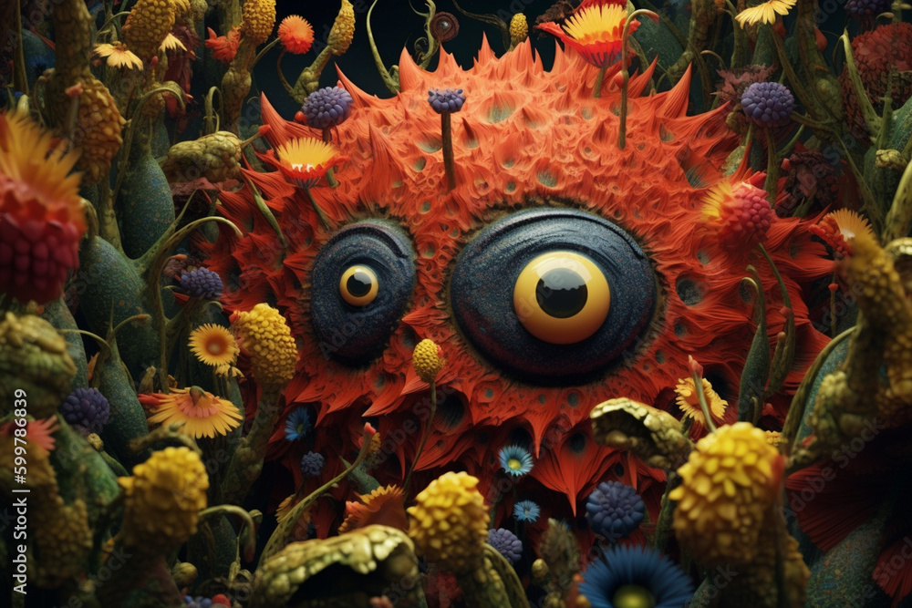 Poster fish in aquarium generative ai technology..