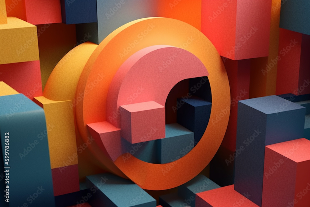 Poster abstract 3d background  Generative AI technology..