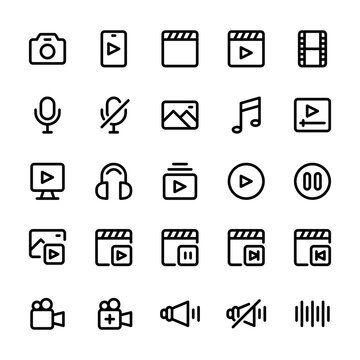 Mail icon set. Mail, letter, message icon set with line style