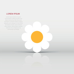 Chamomile flower vector icon in flat style. Daisy illustration on isolated background. Camomile sign concept.