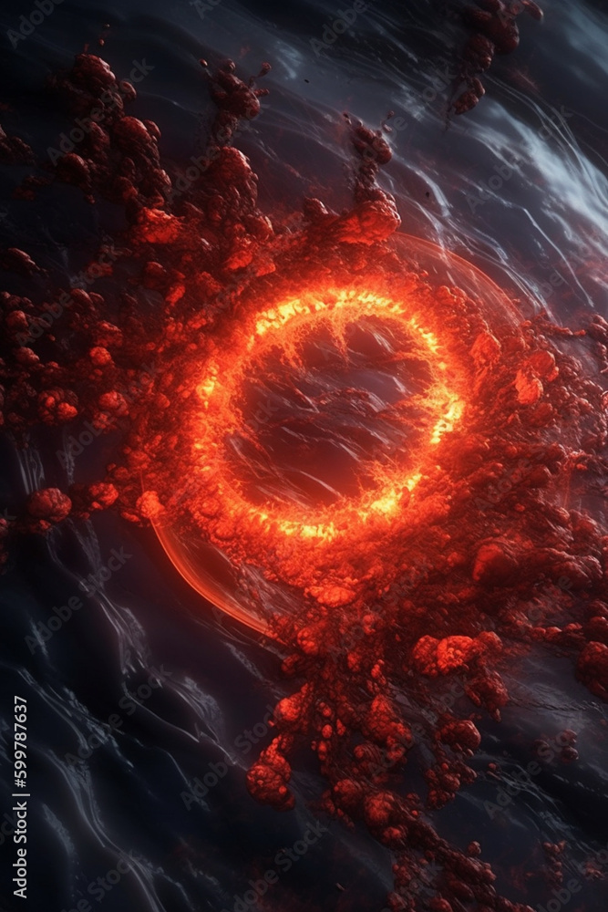 Poster An artistic interpretation of blood cells and plasma forming a mesmerizing spiral. Generative AI technology..