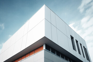 Fototapeta na wymiar modern minimalistic building ground view, generative ai