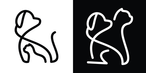 logo design animal pet icon vector illustration line