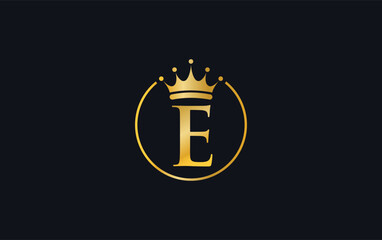 Royal vintage golden jewel crown vector and gold crown logo, art and symbol with the letter and alphabets. Letter and alphabets vector logo designing