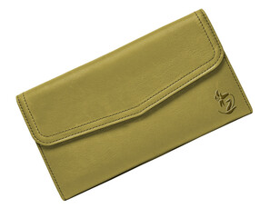 yellow leather wallet