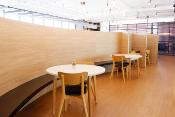 Modern designed wooden table and chairs set.