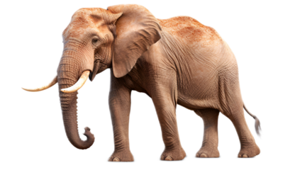 Elephant isolated on transparent background. 3D rendering.