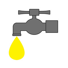 faucet with drop of water