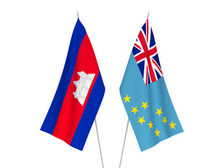 Tuvalu and Kingdom of Cambodia flags