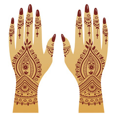 Henna Mehendi Hands Patterns Illustration Traditional Arts Vector