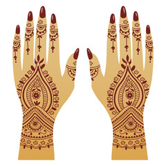 Henna Mehendi Hands Patterns Illustration Traditional Arts