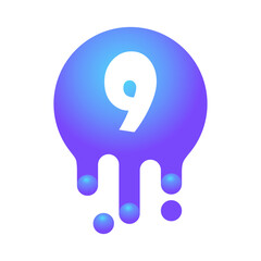 3D Number With Fluid